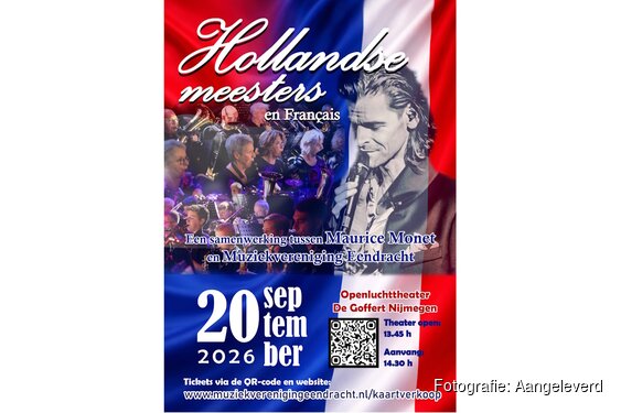 Concert met Maurice Monet in Goffertpark Nijmegen, de Eendracht Escharen op de Franse toer